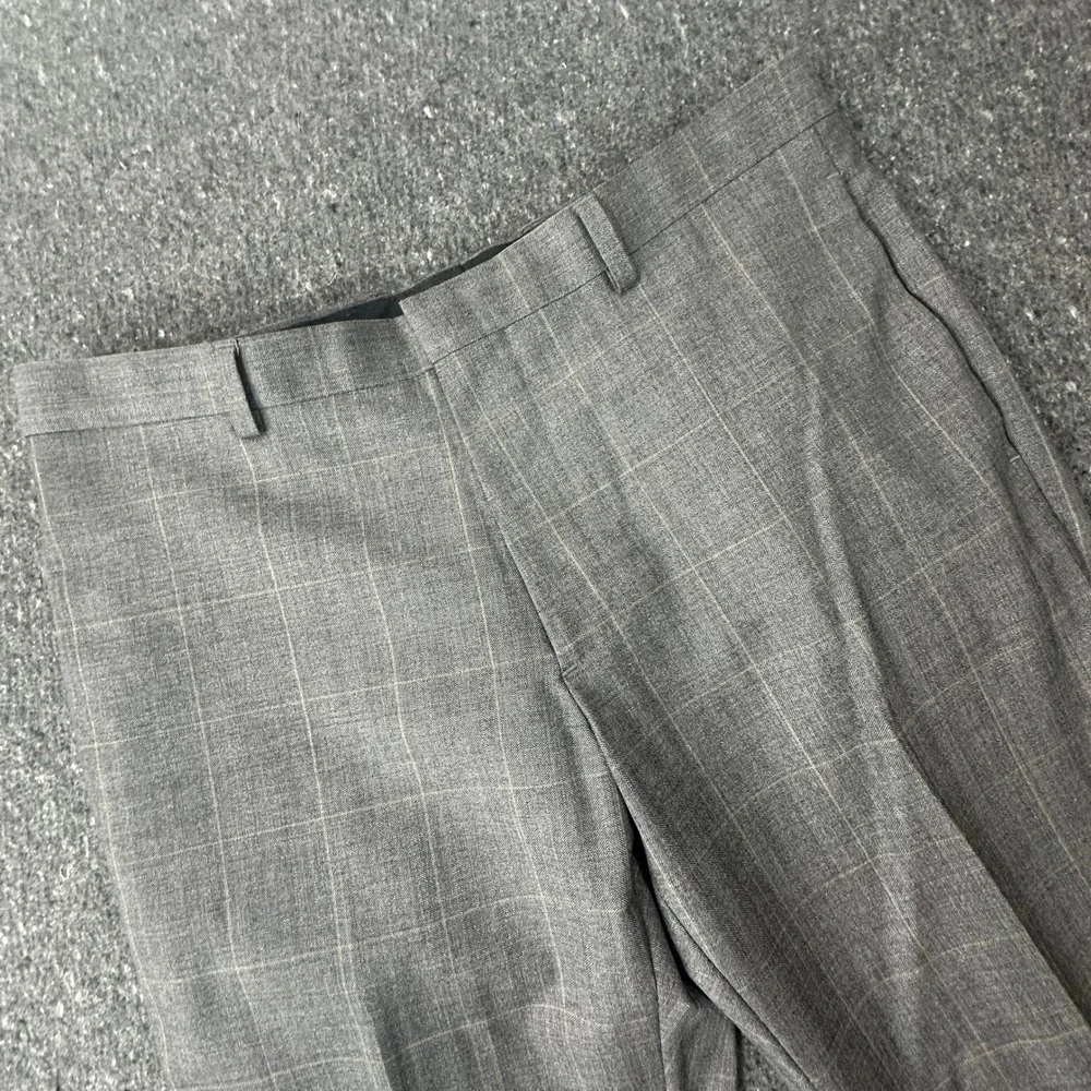 Banana Republic Dress Pants Men 32x32 Gray Plaid Tailored Fit Trousers 671718